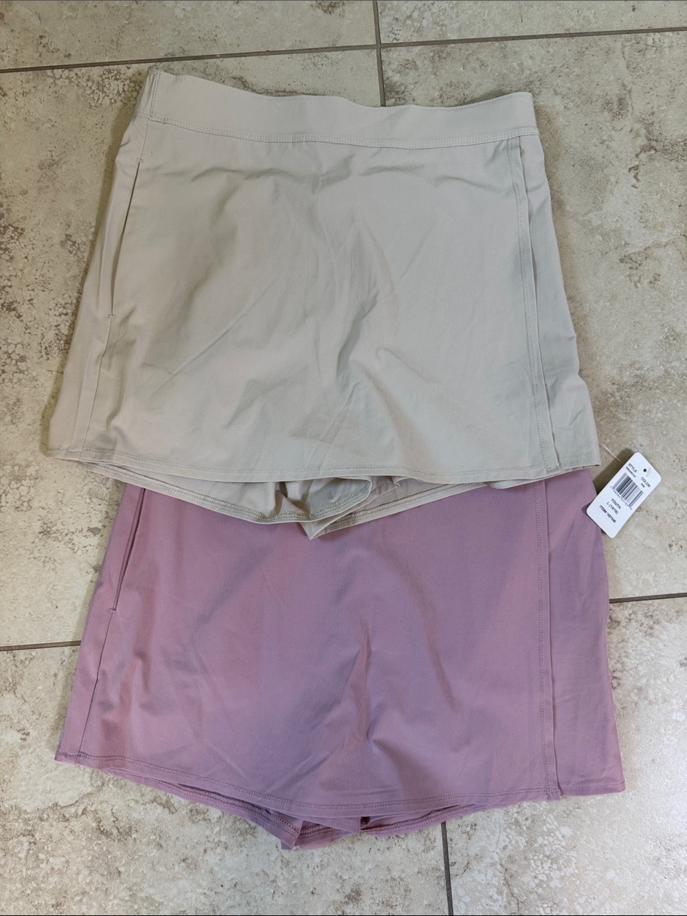 32 Degrees Girls' Beige and Mauve Active Skorts (2-Pack)